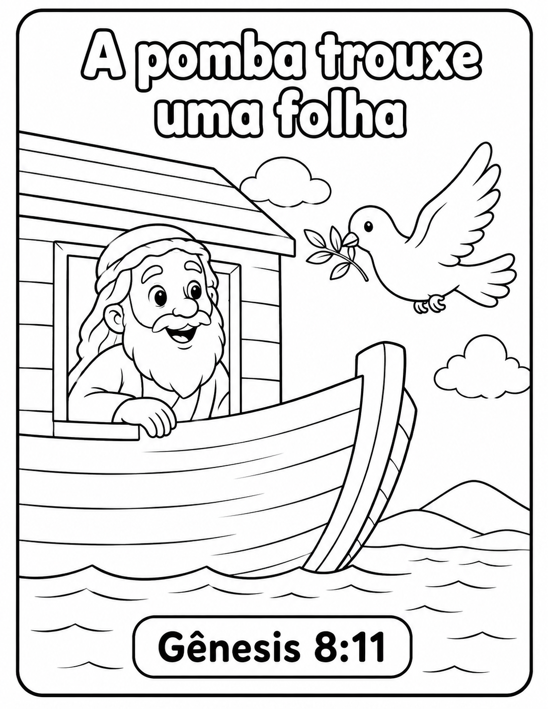 A pomba trouxe uma folha